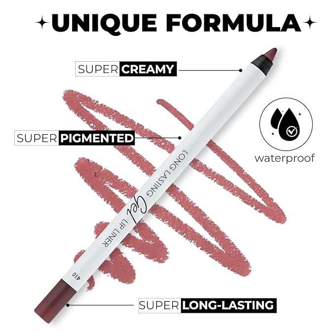 Nude Matte Lip Essentials Bundle: Gel Lip Liner Pencil and Powder Drop Lipstick Set