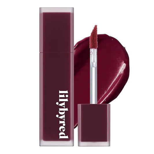lilybyred Mood Liar Velvet Tint | Korean Moody Matte Lip Stain, Creamy Velvet Texture, Blurring Soft-Focus Effect, Highly Pigmented, Smudge-Proof, Long-Lasting, 0.14 oz. (10 Cynical Blueberry)
