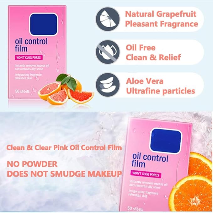 3 Packs Oil Blotting Sheets for Face (170 Sheets) - Oil Absorbing Blotting Papers for Oily Skin, Makeup-Friendly & Portable Oil Wipes