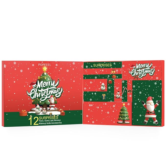Makeup Advent Calendar 2024, 24 Days Christmas Gifts for Teenage Girls Women, Surprise Gift Christmas Countdown Calendar All in One Makeup Kit Gifts with Eyeshadow Palette Lipstick Foundation Eyebrow