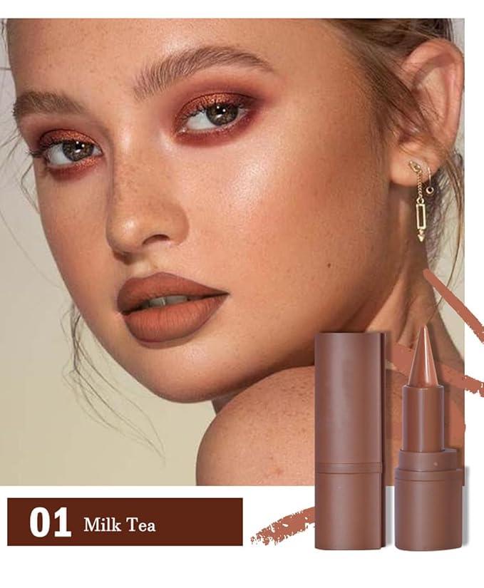 Gradient Lip Liner Matte Crayon Lipstick Set, Flawless Contour and Gradual Ombre Effect Lip Pencil High Pigmented Smudge Proof Waterproof Easy to Use Cone Tip (01#+02#+03#)