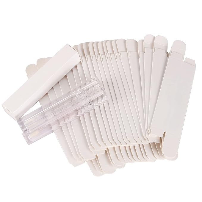 COSIDEA 50 PCS Empty Holographic siver Lip Gloss Boxes W21 xW21 xH121mm / 0.83 * 0.83 * 4.76 inch, Cosmetic Perfume Mascara Box Packaging, small Kraft Paper Box Luxury Holder Wrapping