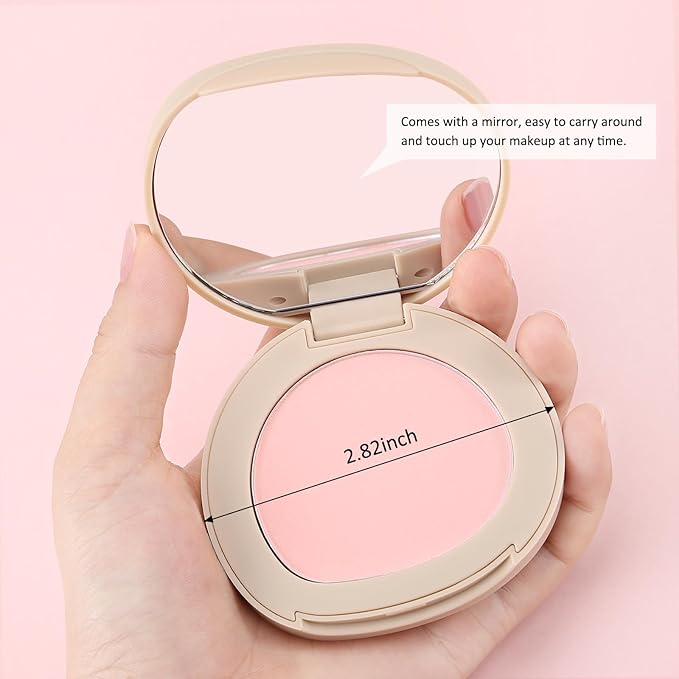 Boobeen Powder Blush Matte Single Color, Pressed Face Makeup for Colorful, Long-wear Glow, Natural Flush Tint for Cheeks