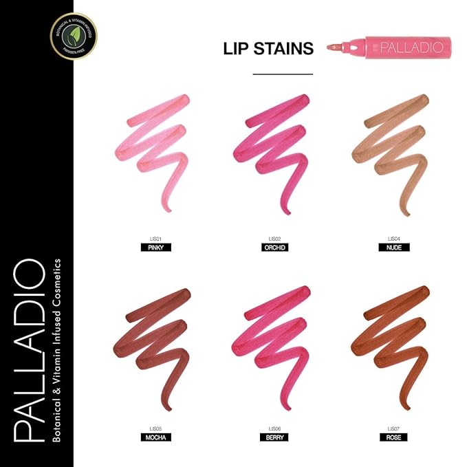 Palladio Lip Stain, Hydrating and Waterproof Formula, Matte Color Look, Longlasting All Day Wear Lip Color, Smudge Proof Natural Finish, Precise Chisel Tip Marker, Nude
