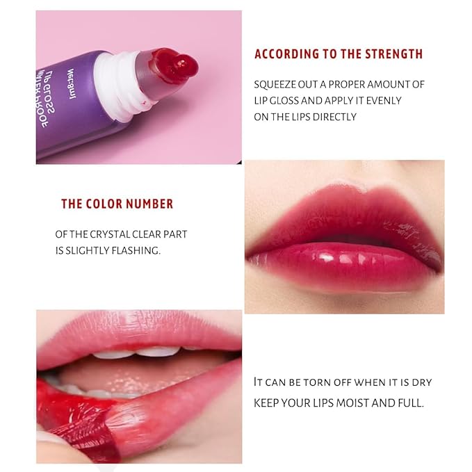 6 PCS Lip Stain Peel Off, Fruity Flavour Tinted Lip Gloss Lip Tint, Long Lasting Non-Stick Cup Tattoo Color Lipstick Set, Transfer Proof, Matte Finish, Lip Makeup for Women & Girls