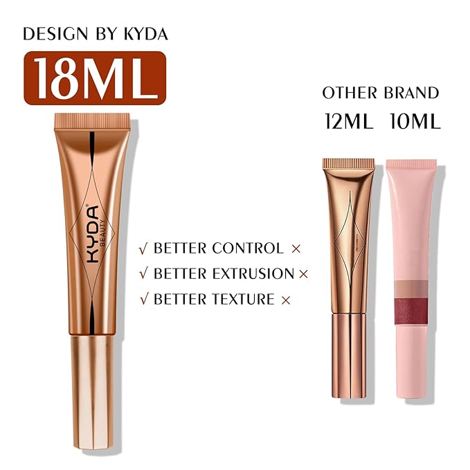 KYDA Highlighter Beauty Wand, Face Illuminator with Cushion Applicator, Natural Glossy Finish, Silky Smooth Cream, Face Highlighter Bronzer Makeup, Lightweight Blendable-Talk Glow