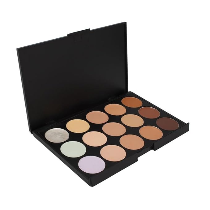 15 Colors Hydrating Cream Concealer Palette, Pure Vie Long Lasting Full Coverage Correcting Concealer Palette Foundation Camouflage Makeup Contour Kit for Conceals Corrects Dark Circles Acne Blemish#1