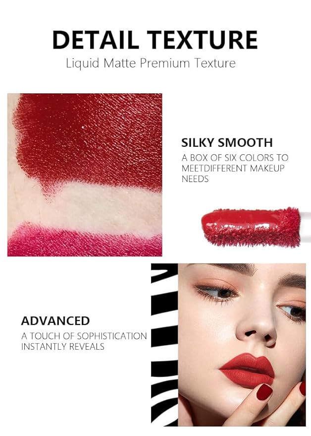 3Pcs Wine Bottle Lip Tint Stain, Matte Liquid Lipstick Lip Gloss Set for Women, Long Lasting Lip Stain Wine Lip Tint, #1#2#6
