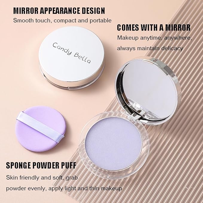 Oil Control Pressed Matte Powder with Mini Puff, Lightweight Jelly Face Powder for Shine-Free Finish
