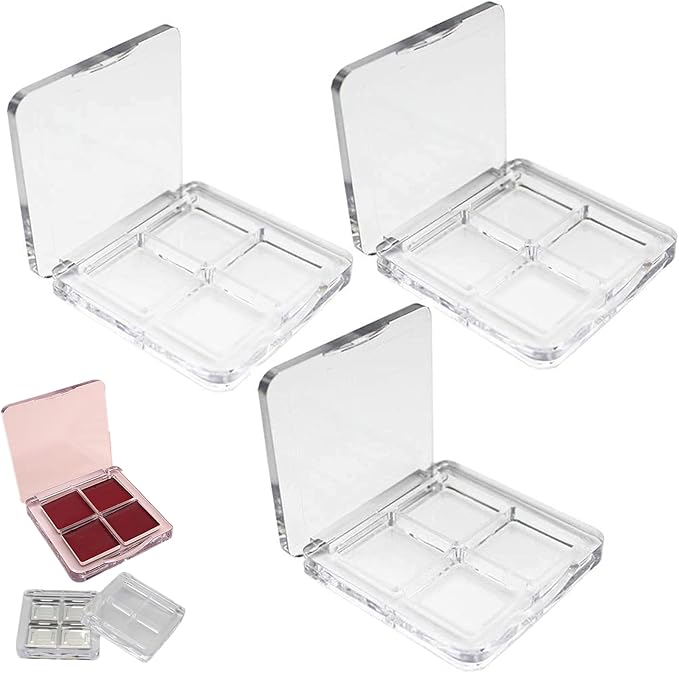Empty Lipstick Palette, 3 Pieces Empty Makeup Palette Box Eyeshadow Palette Box DIY Eyeshadow Powder Blush Lipstick Palette for Women Daily and Travel Use