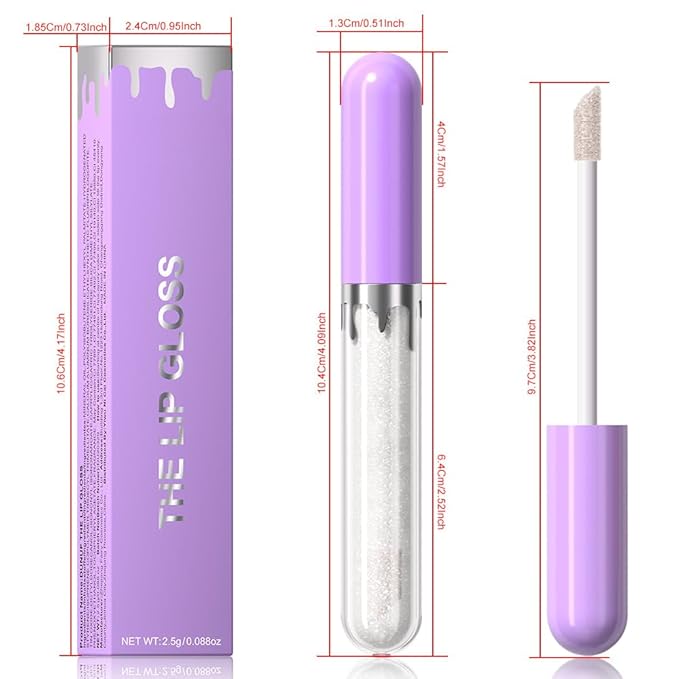 Glitter Liquid Lip Gloss,Nude Shimmer Lipstick, Waterproof Shimmer Lip Stain Lip Glaze, High Shine Long Lasting Shiny Lip Color Makeup 01#