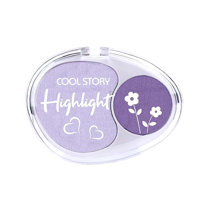 COOL STORY Face High Lighters Makeup Glitter Illuminator Pressed Powder Luminizers Eyeshadow Palette Powder for Face Body Cheek Skin 3#