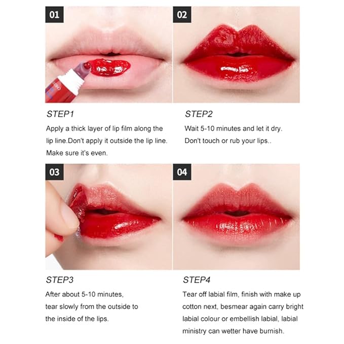 Romantic 6 Colors Tattoo Magic Color Lip Stain Tint Long Lasting Lip Gloss Sets for Women Peel Off Colored Matte Sexy Color 1 SET