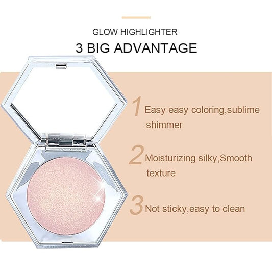 Shimmer Cream Highlighter Palette, Rose Gold, Glitter/Shimmery Finish, Long Lasting Waterproof Facial Cosmetic, Cruelty Free, 2.0 Fl Oz, 1 Unit