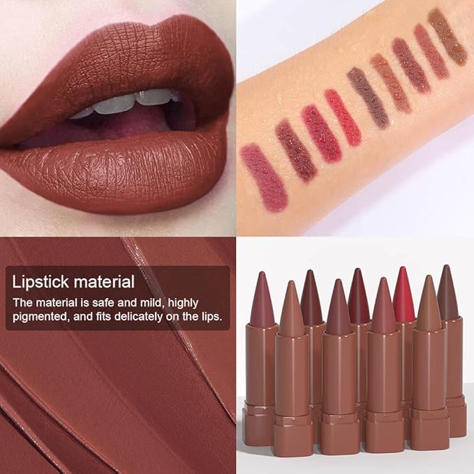 Sculpting Matte Lip Liner pencil,Gradient Matte Lipstick Crayon,Smooth Creamy Texture lip Pencil, Waterproof Smudge Proof Lipstick Pencil,Highly Pigmented Lip Makeup,Vegan Beauty.03#+08#