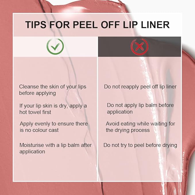 3 Colors Peel Off Lip Liner Stain with Tweezer, Long Lasting Waterproof Lip Tint Stains Makeup Set with Matte Finish for Women, Natural Look, Easy to Use, for All Skin Types (015)