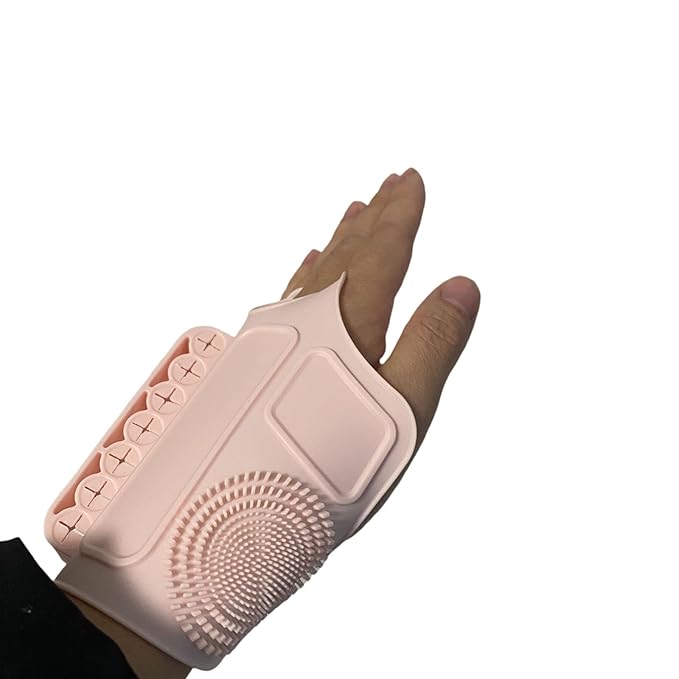 1Pc Makeup Palette Makeup Pad Wrist Strap Makeup Brush Holder,Pink