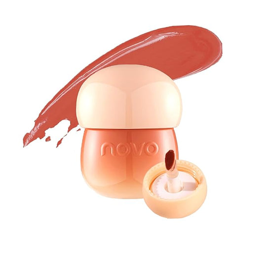 Novo Lip Stain & Mirror Shine Lip Glaze - Waterproof Lip Tint, Glossy & Matte Finish, Hydrating Non-Sticky, Shattered Mirror Effect, White Pondflower Seed Oil, Jelly-Like Gloss for Long-Lasting Wear