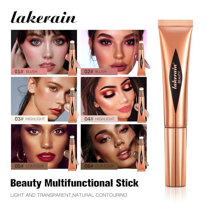 Liquid Blush Beauty Wand, Liquid Blush, Blush stick, Liquid Blush for Cheeks, Contour Beauty Wand, Natural Smooth Creamy Highlight Matte Liquid Blush Stick with Soft Cushion Applicator