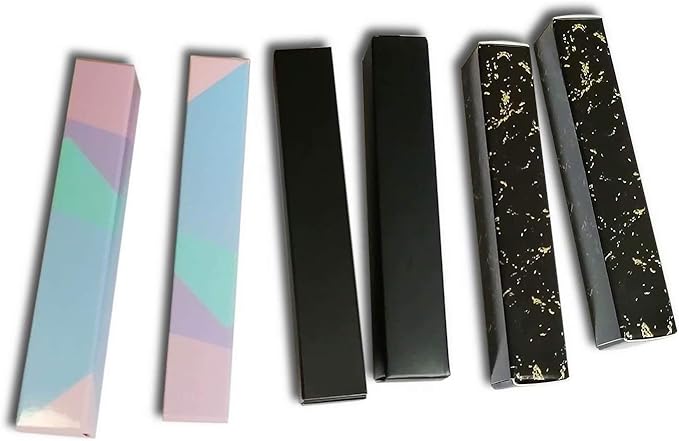 50 Pcs Empty Lip Gloss Boxes 12x2x2cm Mascara Wand Tube Packaging Black Marbling Long Lipgloss Paper Case Lip Balm Glaze Gift Organizer Foldable DIY Make-up Sample Wrapping Storage
