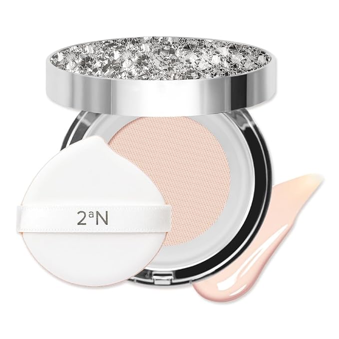 2aN Gleaming Tension Cushion Foundation Pact (#17 Pure Ivory) + Pure Glash Highlighter (#PK01 Mermaid) Glow Set