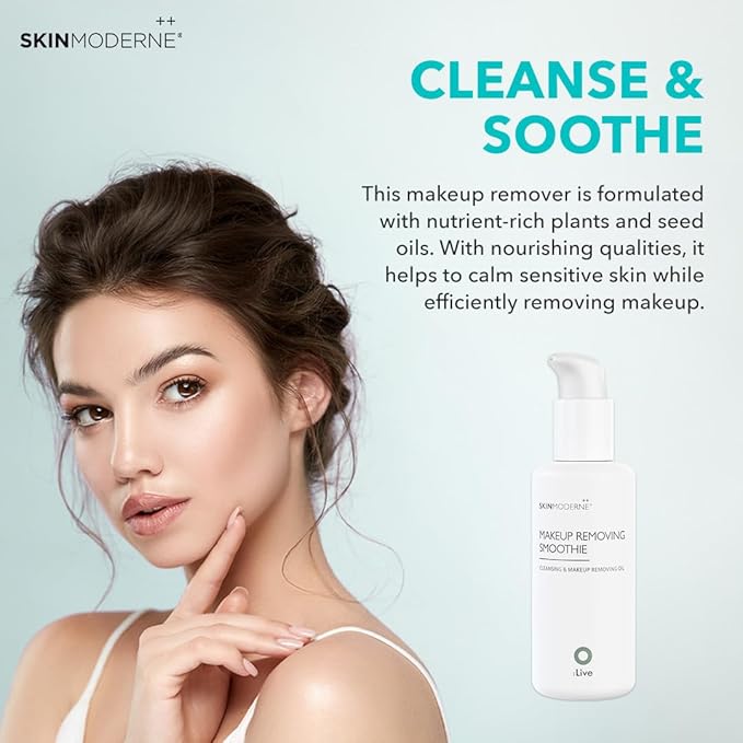 SKIN MODERNE++ Makeup Removing Smoothie - Gentle Cleansing & Makeup Removing Oil - Cleanses Skin - with Rosa Canina Flower Extract - Vegan & Plant-Based Skincare - 150ml
