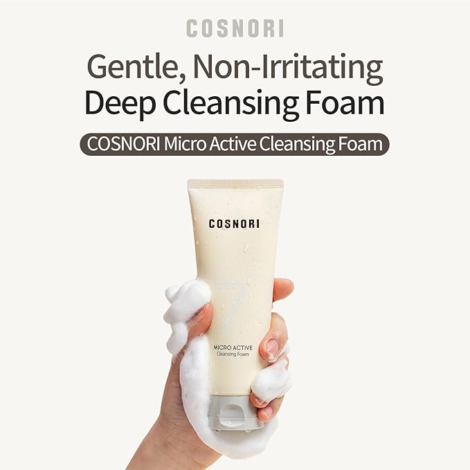 COSNORI Double Cleanser Set - Micro Active Cleansing Oil & Foam - Vegan, Non-Irritating, Deep Cleansing, Korean Skin Care