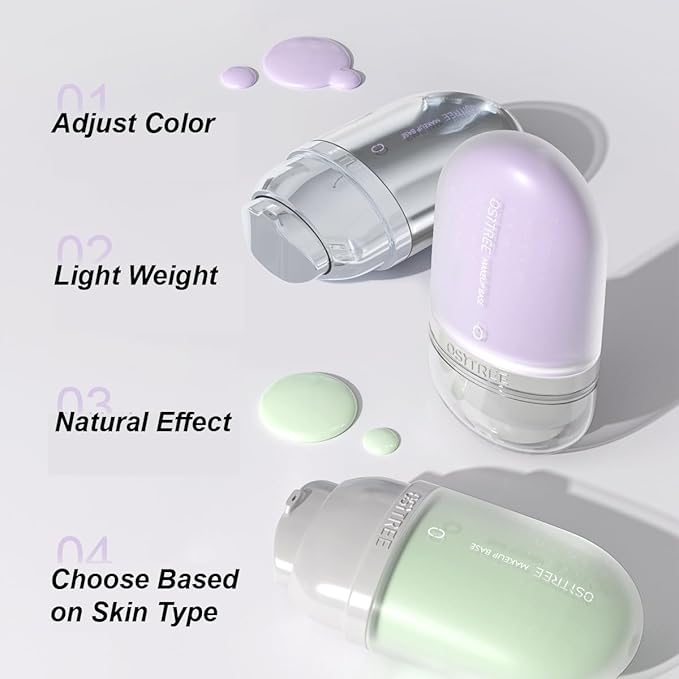 1PC Color Correcting Makeup Base, Color Change Makeup Foundation Primer, Multi Protective Isolating Cream Purple Green Makeup Base, Makeup CC Cream (Green Senstive Skin, 32g)