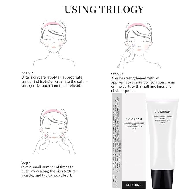 Cc Cream Skin Tone Adjusting CC Cream SPF 50, Colour Correcting Self Adjusting for Mature Skin, Pre-makeup Primer Moisturizing Skin, Natural Color-1.01 oz (1pcs)