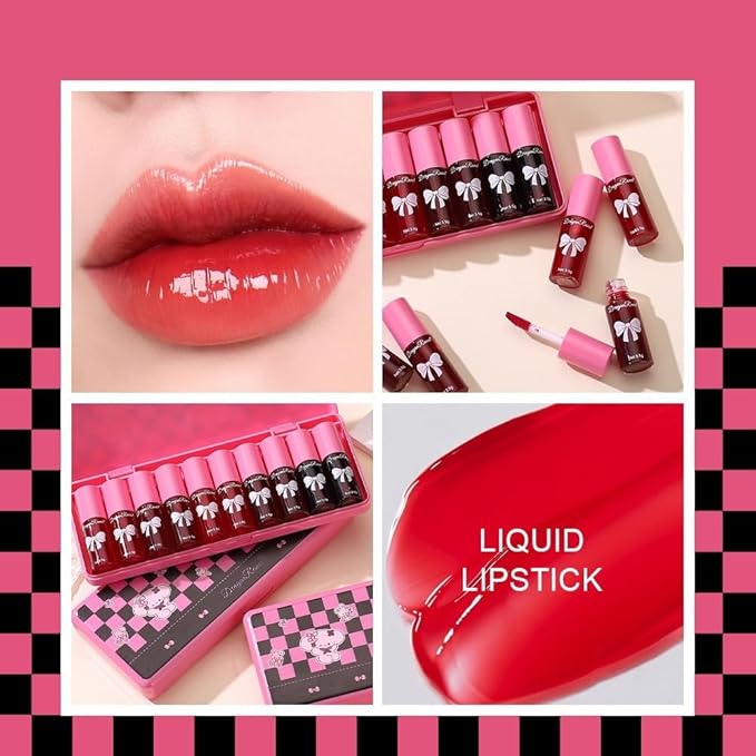 10 Colors Lip Tint, Color Tinted Lip Stain, Moisturizing Lip Balm Liquid Lipstick Makeup Hydrating Long Lasting Lip Gloss Multi-Use Lip Cheek Face Tint