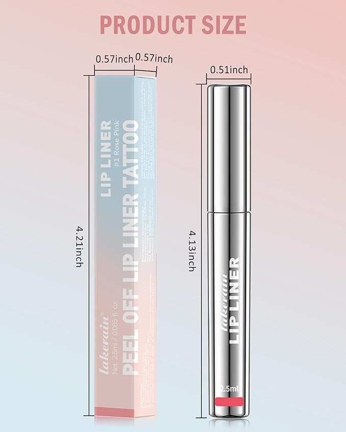 Peel Off Lip Liner Stain, Long Lasting Waterproof Lipliner Tattoo Stain, Transfer-Proof, High Pigmented Color Lipstain with Matte Finish, All-Day Stay Lipliner Makeup for Women, Neutral Mauve