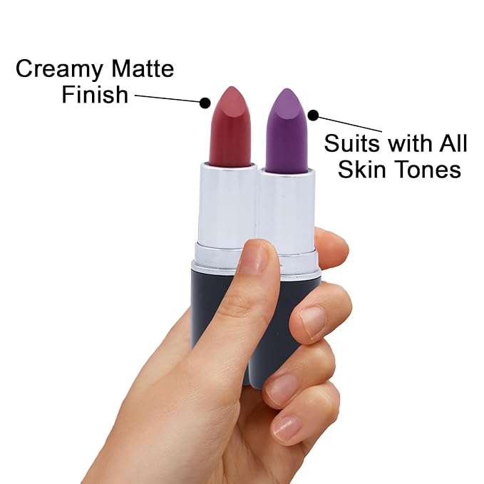 Matte Bullet Long Wear Lipstick - Vegan and Cruelty-Free - Smudge and Waterproof Matte Lipstick with Moisturizing Formula - All Day Comfort - (Ruby Noir #19)