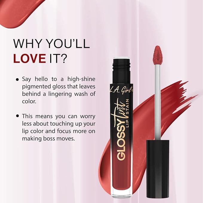L.A. Girl Glossy Tint Lip Stain, Sheer Nightie GLC704