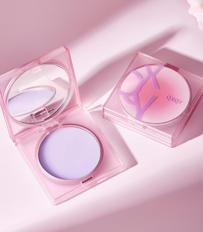 Jelly Setting Powder Oil Control Purple Blur Pressed Powder Silky Touch Soft-Focus Setting Balm, Blemish Covering Powder Jelly Tone-Up Powder Long-Lasting Waterproof