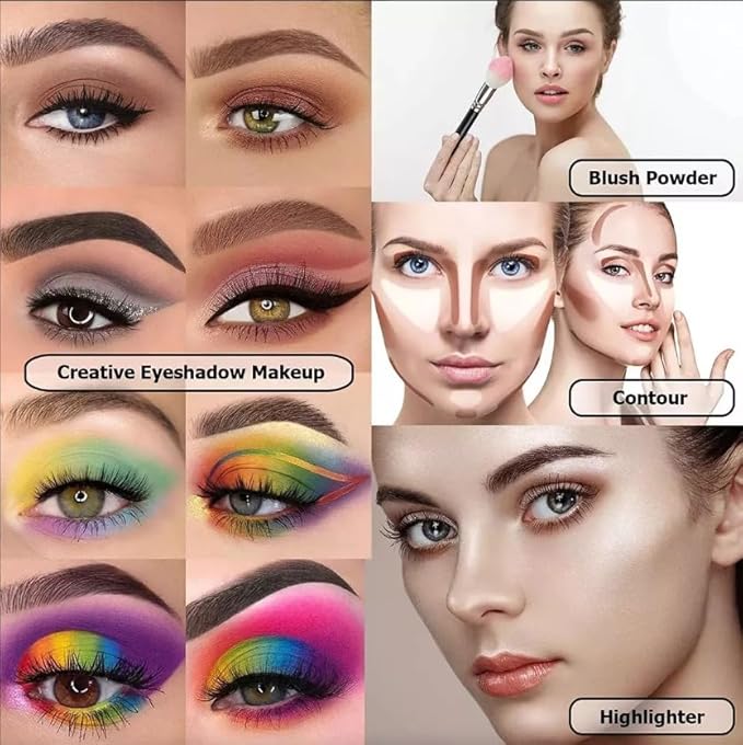 86 Colors Highly Pigmented Eyeshadow Palette with 13 pcs Makeup Brushes Set, Includes Matte Shimmer Long Lasting Waterproof Contour Blush Powder Highlighter,Makeup Gift Set for Women.