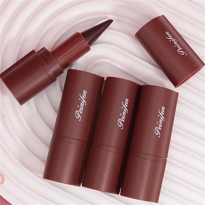 6 Colors 2 in 1 Gradient Lip Liner and Lipstick Lip Combo Set, Matte Nude Dark Brown Coffee Lip Liner Creamy Lip Pencil Crayon, High Pigmented Long lasting Lipstick Makeup Gifts for Women