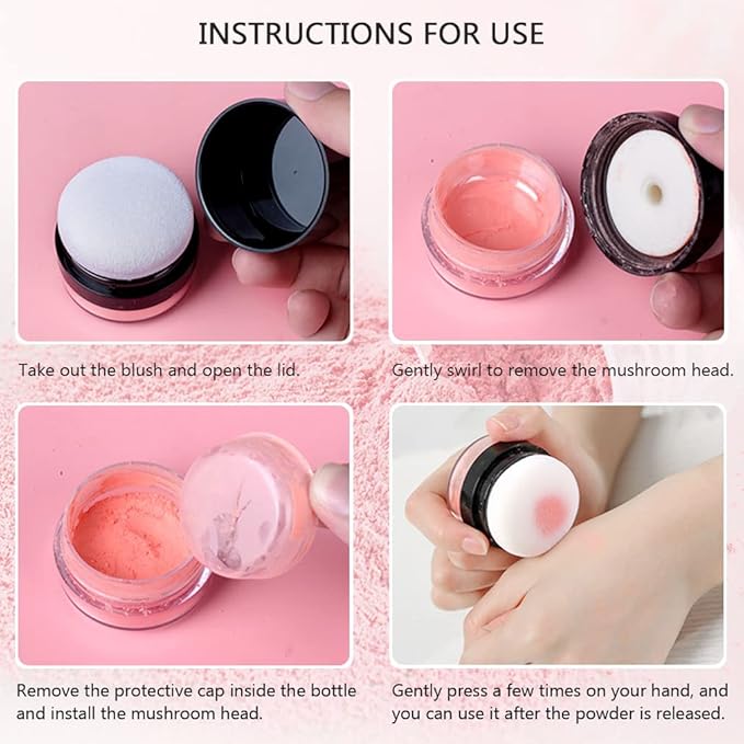 Loose Powder Blush Air Cushion Blush Natural Blusher Bright Shimmer Face Blush for Cheek Highly Pigmented Blush Makeup Easy to Blend Makeup Blushin, All Day Wear(04#)