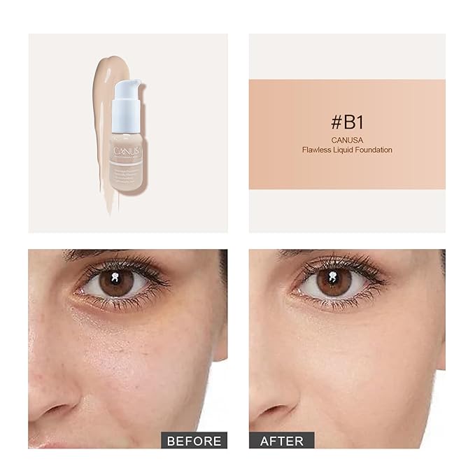 CANUSA Flawless Liquid Foundation (B1 Light Ivory White)