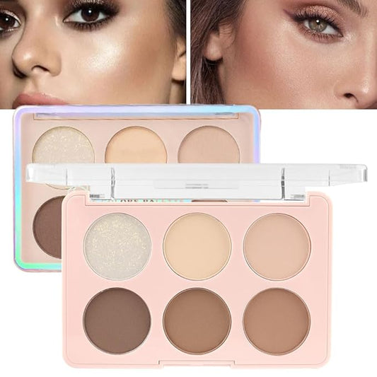 evpct 6 Colors Face Contour and Highlight Palette Face Contouring Makeup Kit for Beginners Contour Palette for Mature Skin powder Foundation Concealer Bronzer Powder Highlighter Makeup Palette