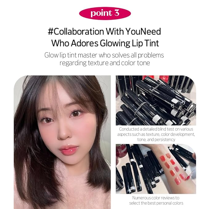 ETUDE Over Glowy Tint #5 Blushed Cherry | Non-Sticky Vegan Lip Tint | Moisturized & Long-lasting Lip Gloss | Daily Lip Stain for Dry Lips, Korean Makeup, K-beauty