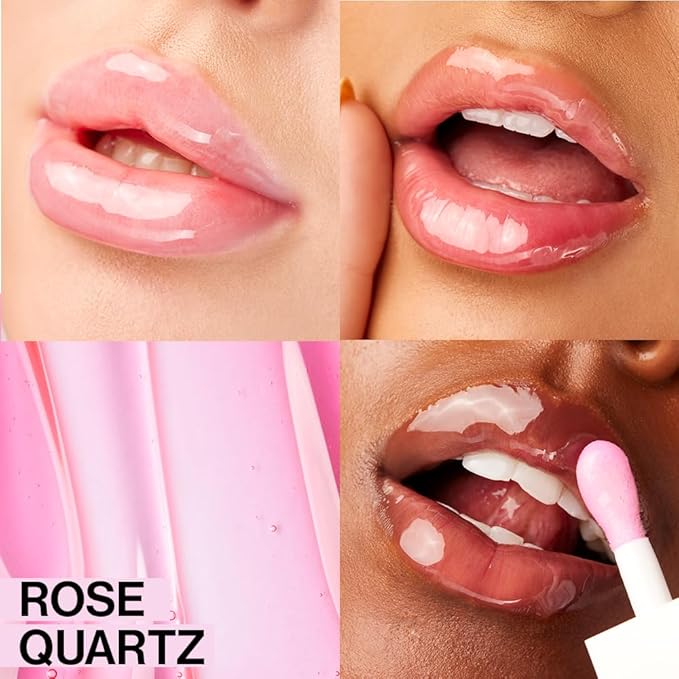 wet n wild Lip Oil - Lightweight, Non-Sticky, Hydrating & Nourishing Formula with Marula & Jojoba Oils, Vegan & Cruelty-Free - Rose Quartz (Pack of 2)