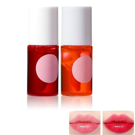 Lip Tint Stain Set, Long Lasting Lip Makeup, Gloss bling Non-sticky (2 Colors A)