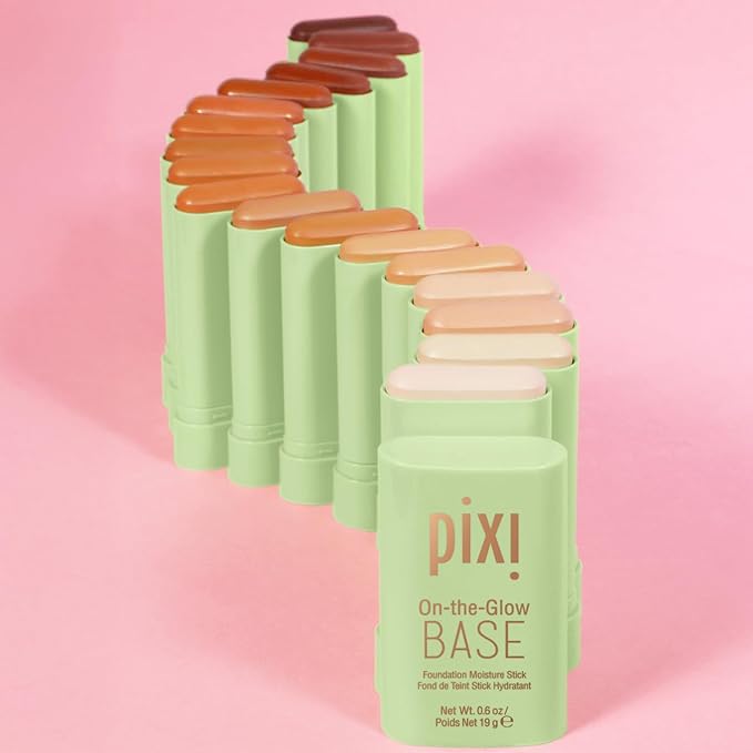 Pixi Beauty On-the-Glow Base| Tinted Moisturizer Foundation Stick | Nutmeg; : Deep tan, neutral shade| 0.6 oz / 19g