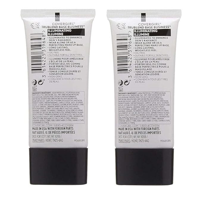 Pack of 2 CoverGirl Trublend Base Business Skin Primer, Illuminating