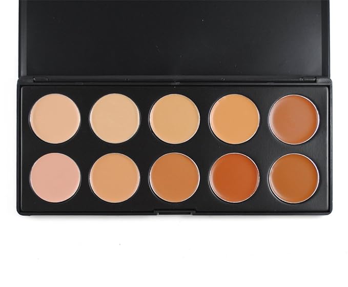 10 Colors Cream Contour Face Concealer Palette, FantasyDay Long Lasting Full Hydrating Coverage Conceals Corrects Foundation Camouflage Makeup Gift Set for Correcting Dark Circles Acne Blemish
