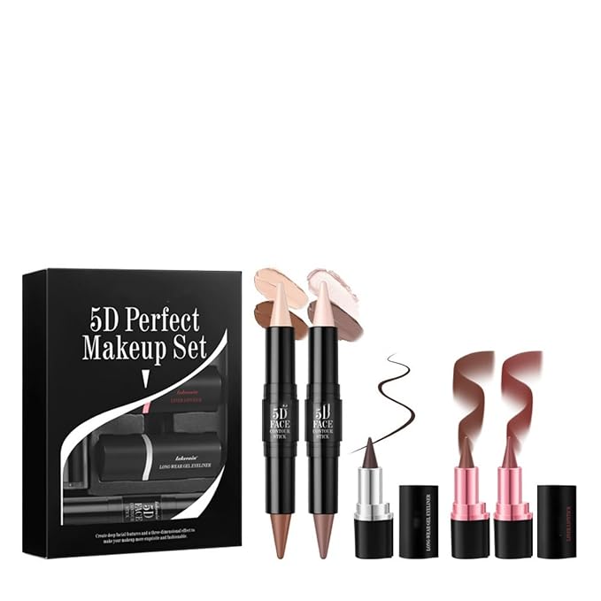 MAEPEOR Face Makeup Kit 5D Perfect Face Full Kit Contour Lipliner and Eyeliner Longlasting and Waterproof Face Makeup Set For Girls Women (Set 02)