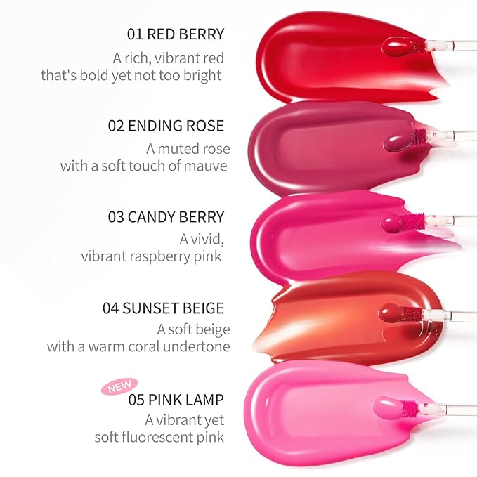 Pudding Glow Korean Lip Tint (05 PINK LAMP) + Crystal Dewy Lip Gloss (01 PINK DOLPHIN) | K-Beauty Lip Duo | Long-Lasting & Glossy | Everyday Lip Combo | Lip Glow Set