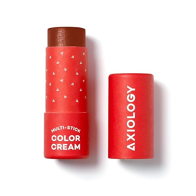 Axiology Multi Stick Color Cream For Eyes, Lips, Cheeks Flirtatious & Creamy Glide Hydrating Blush Face Sticks Contour & Highlight All Day Wear Vegan Makeup with Oils, Butter, Antioxidants (True)