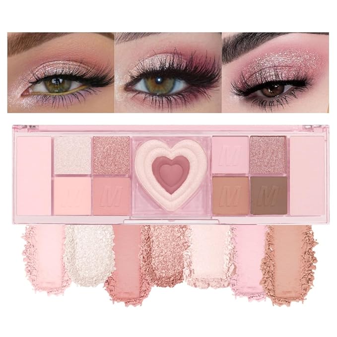 12 Colors Nude Natural Pink Matte Shimmer Eyeshadow Palette for Eye Makeup,High Pigmented Brown Eye Shadow Primers Powder Palet de sombras de ojos
