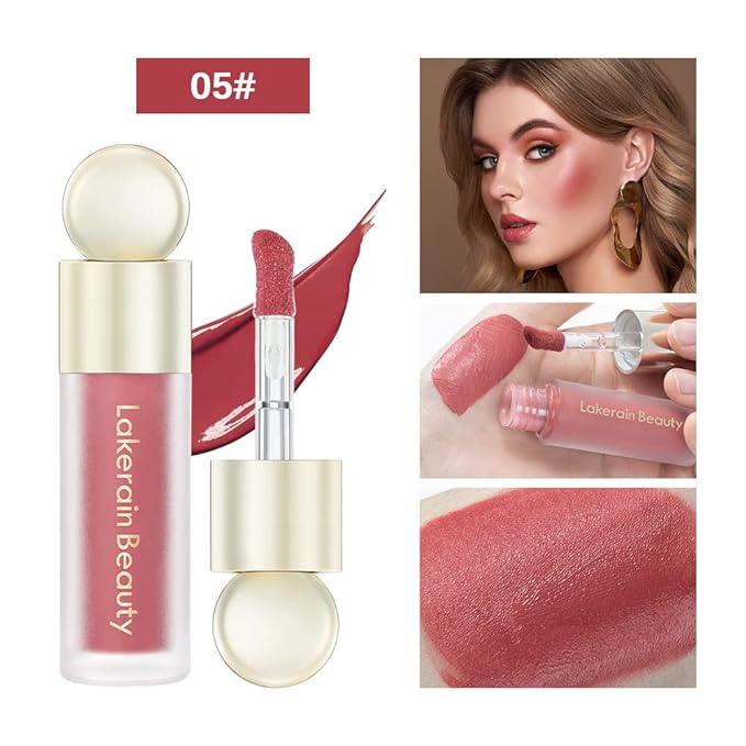 GL-Turelifes Soft Cream Blush Makeup, Liquid Blush for Cheeks, Natural-Looking Long Lasting, Smudge Proof, Velvet Mousse,Dewy Finish, Easy to Blend Blusher (#5)